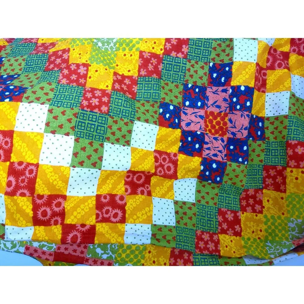 Vintage 1970s Gloria Vanderbilt Bloomcraft Patchwork Cotton Fabric 4 Yards Craft
